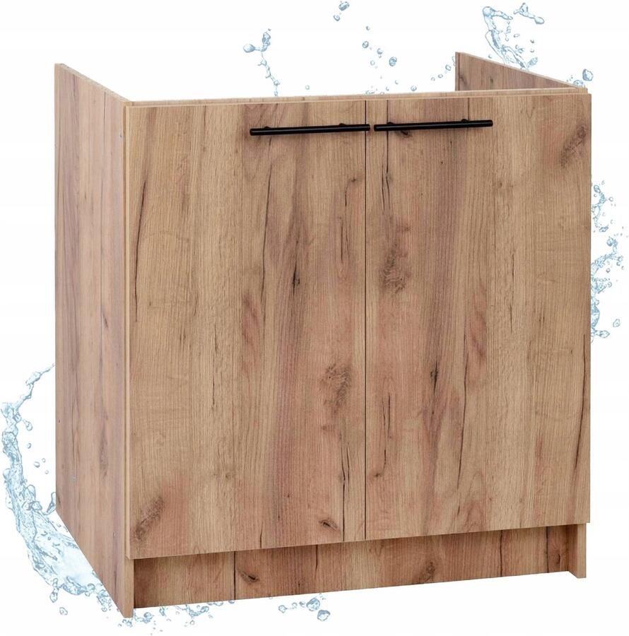 STAMAR Keukenstaander onder de gootsteen 80 x 46 x 82 cm Modieus Eiken Gouden