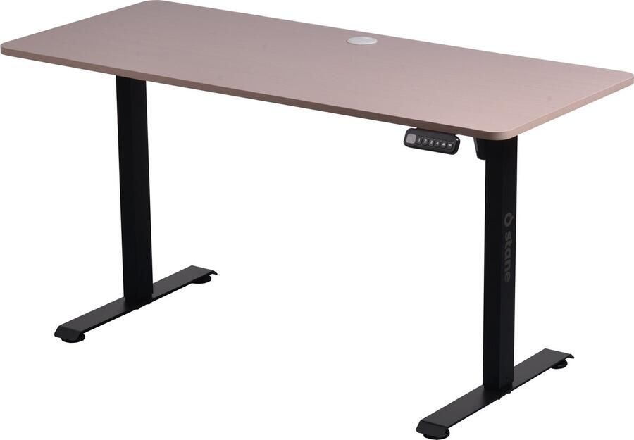 Stane Zit Sta Bureau Elektrisch Verstelbaar 4 Geheugen Standen Incl. Kabelgoot 140 x 60 cm 5 Jaar Garantie Grijs Eiken - Foto 2