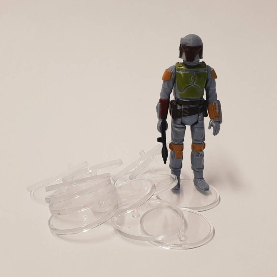 Star Stands Display stands voor vintage Star Wars figuren 1 5 inch 3 81 cm voetjes vitrine display transparant rond standaard voor presentatie verzamelobjecten vintage action figure accessoires 20 stuks - Foto 2