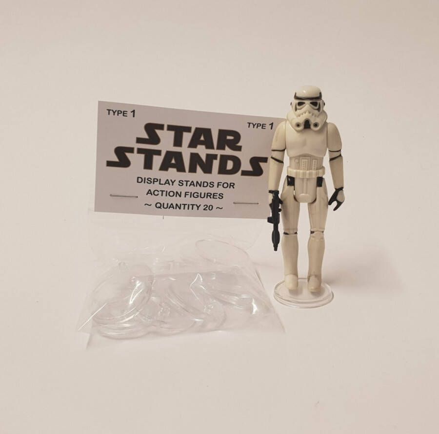 Star Stands Display stands voor vintage Star Wars figuren 1 inch 2 54 cm voetjes vitrine display transparant rond standaard voor presentatie verzamelobjecten vintage action figure accessoires 20 stuks - Foto 3