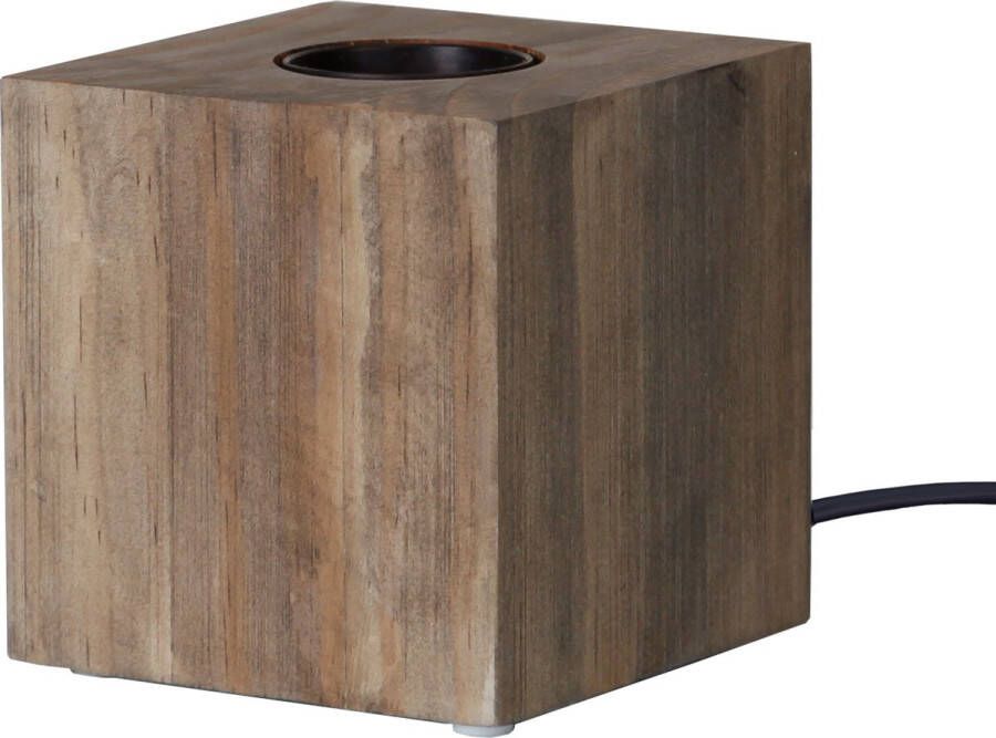 Star Trading Kub tafellamp hout kubusvorm bruin 9cm