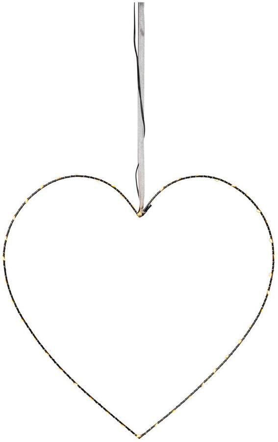 Star Trading hanglamp hart 'Mira' 45 LED's netvoeding zwart warm wit H 45 cm