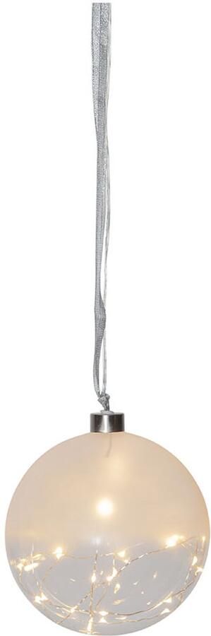 Star Trading LED kerstbal 'Glow' netvoeding hangende lichtdecoratie semi-mat transparant Ø 15 cm