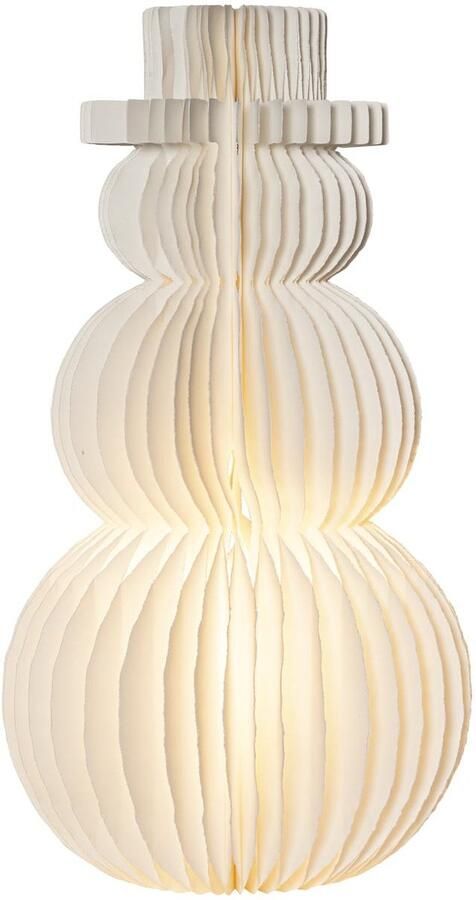 Star Trading White Paper Snowman uitwaaierend geschikt voor E14-fittingen opvouwbaar H 50 cm Ø 25 cm