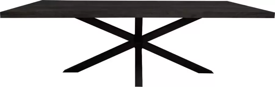 Starfun Eetkamertafel zwart denver rechthoek mangohout 200 x 100 x 76(h) cm