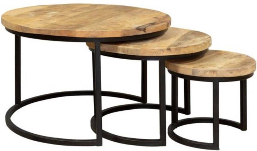 Starfun Salontafel denver rond mangohout 38(h) x ø70 cm
