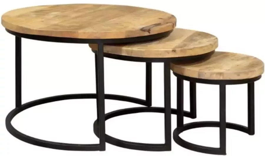 Starfun Salontafel denver rond mangohout 38(h) x ø70 cm