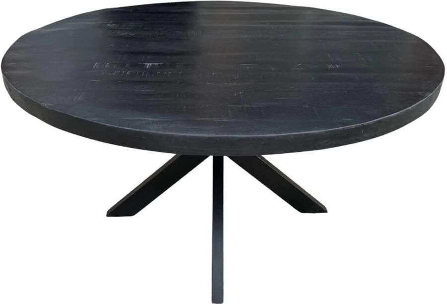 Sfeerwonen Enzo Eettafel Rond 150 cm mangohout ZWART
