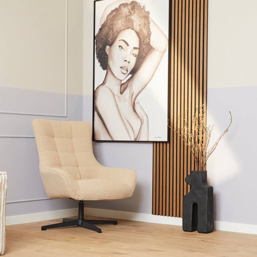 Starfurn Draaifauteuil Nora Beige Polyester Stof