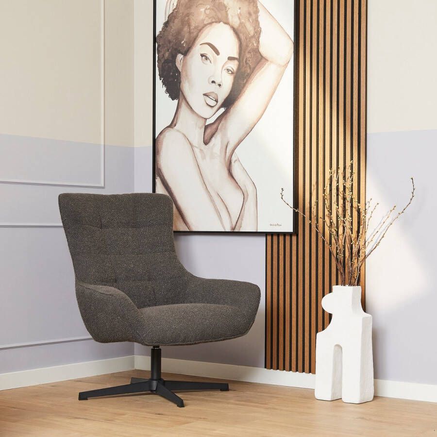 Starfurn Draaifauteuil Nora Grijs Polyester Stof