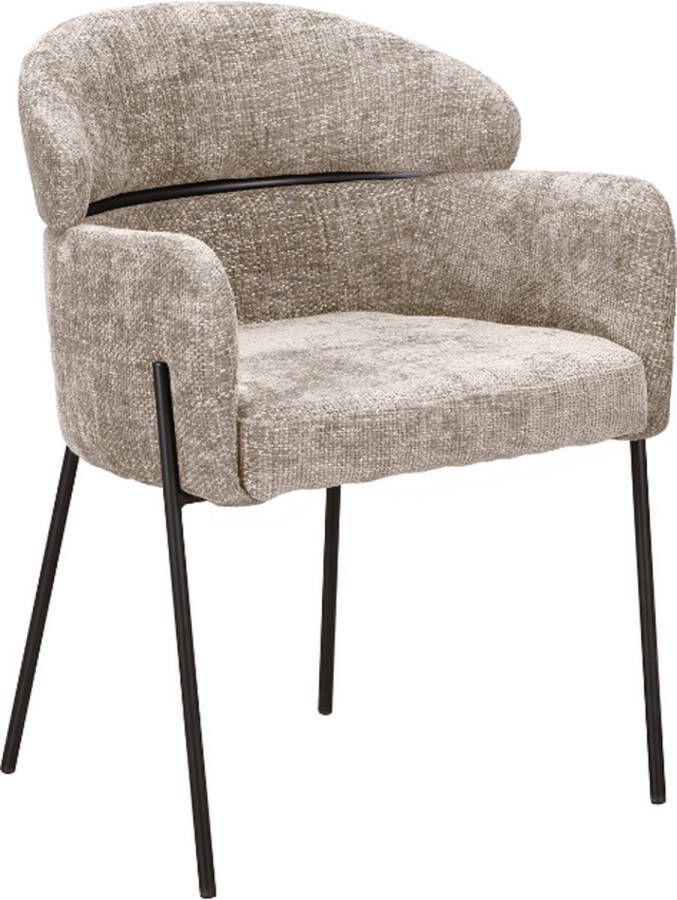 Eetkamerstoelen beige eetkamerstoel met armleuningen set van 2 - Foto 2