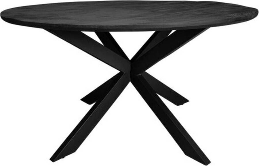 Eetkamertafel Daan Eettafel zwart rond houten tafel 120 cm