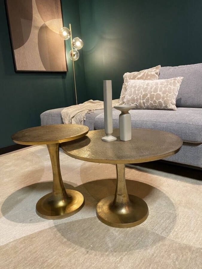 Starfurn Salontafel set Amara (set van 2) goud industrieel
