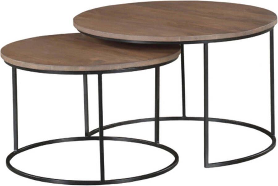 Starfurn Salontafel Madison Walnoot Mangohout Set van 2 - Foto 2