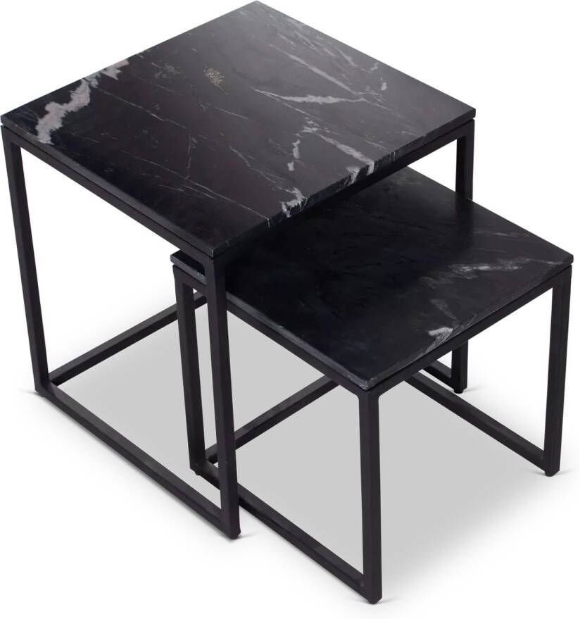 Starfurn Salontafel Daan Black marable | 50 cm | Set van 2-STF-9067 - Foto 2