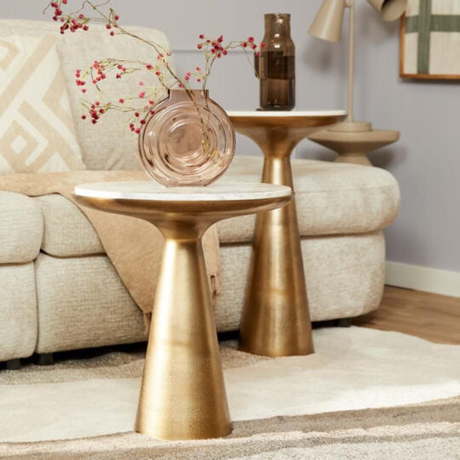 Starfurn Bijzettafel Essy Large Wit Marmer