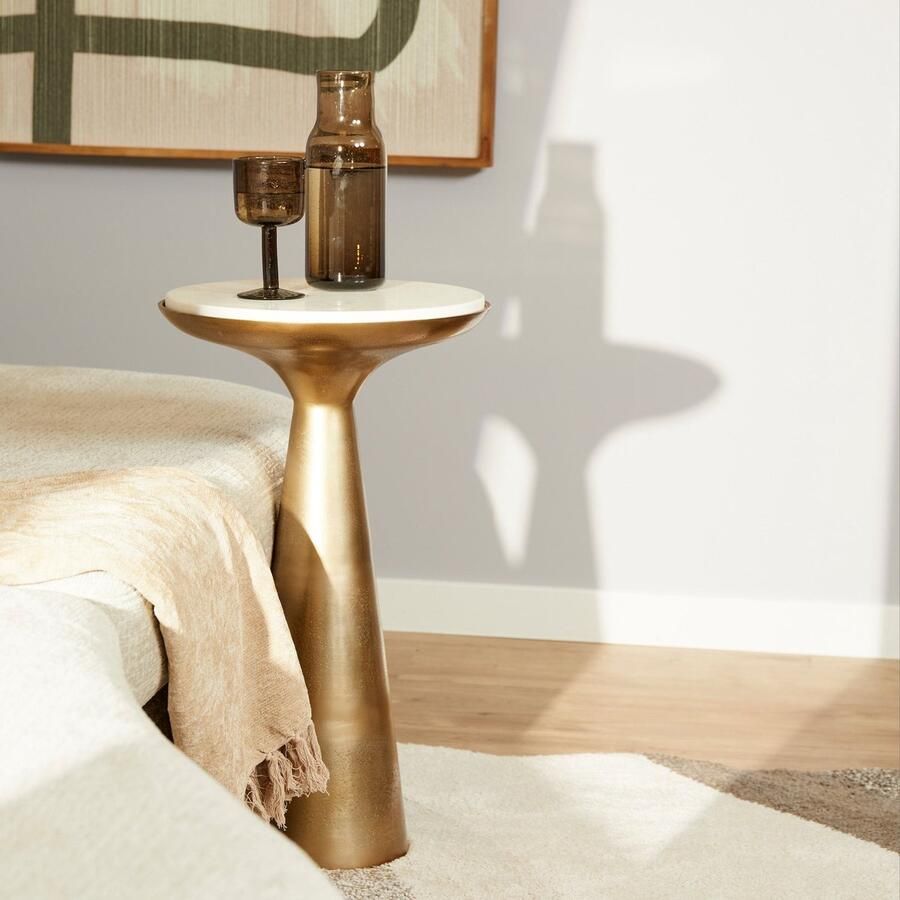 Starfurn Bijzettafel Essy Small Wit Marmer