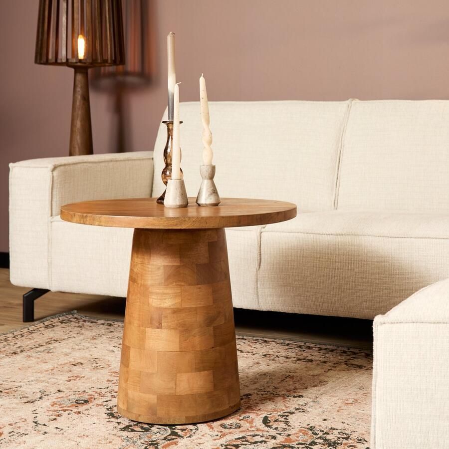 Starfurn Bijzettafel Timo Rond Naturel Hout 60x60x50cm - Foto 1