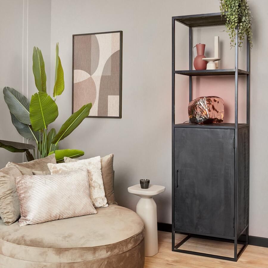 Starfurn Boekenkast Denver Black 55 cm deur