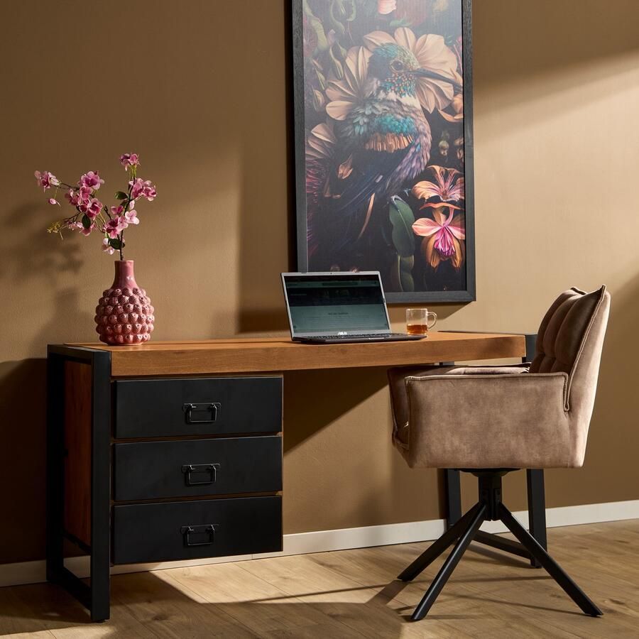 Starfurn Bureau Boaz 145 cm metalen lades