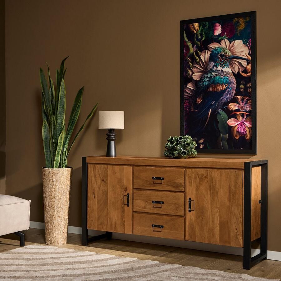 Meubelplaats Dressoir Boaz 160 cm mango metaal Naturel - Foto 2
