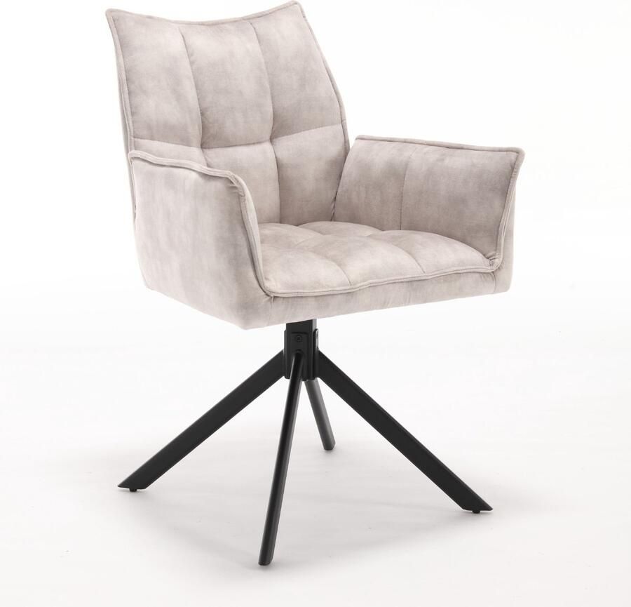 Starfurn Eetkamerstoel Velvet Champagne Set Van 2 Velvet & Metaal 56x65x85 cm Eetkamerstoel Dani