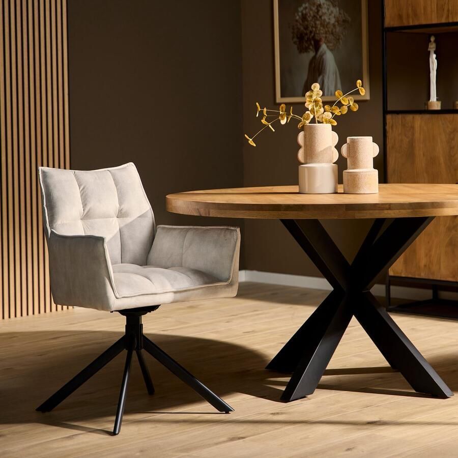 Meubelplaats Eetkamerstoel Dani Velvet Champagne (set van 2)