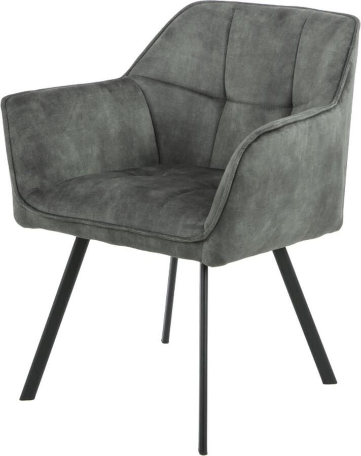 Industrieelinhuis.nl Eetkamerstoel Emma Velvet Groen (per 2)