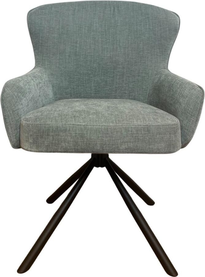 Starfurn Eetkamerstoel Hanna Water Groen met Armleuning Set van 2