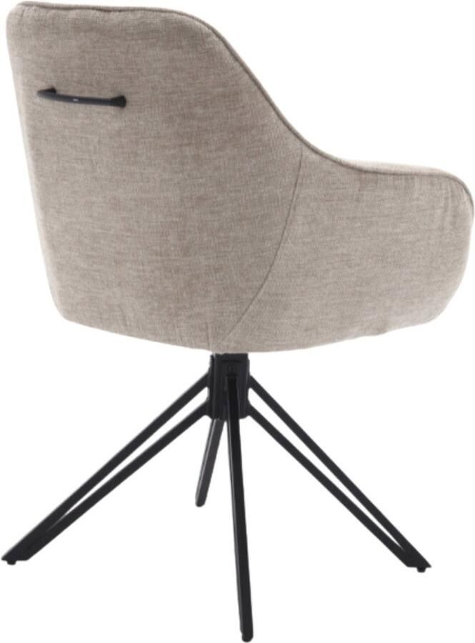 Starfurn Eetkamerstoel Beige Set Van 2 Metaal & Stof 60x62x85 cm Eetkamerstoel Jens