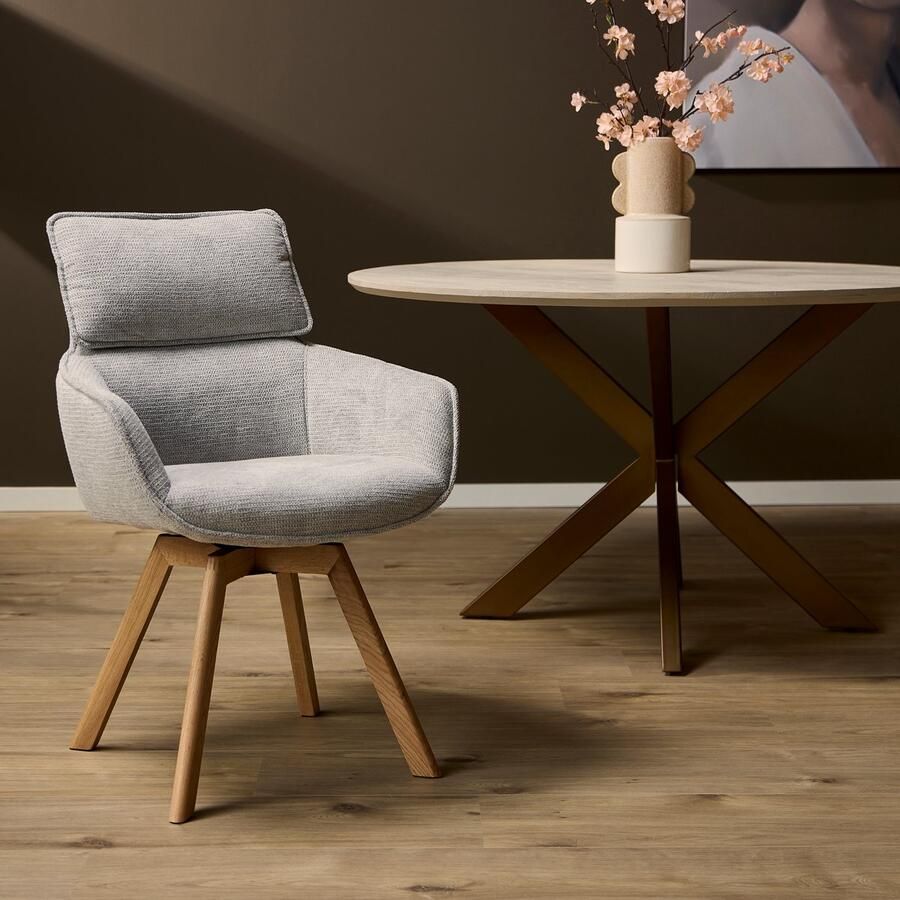 Starfurn Eetkamerstoel Jona Taupe Set van 2