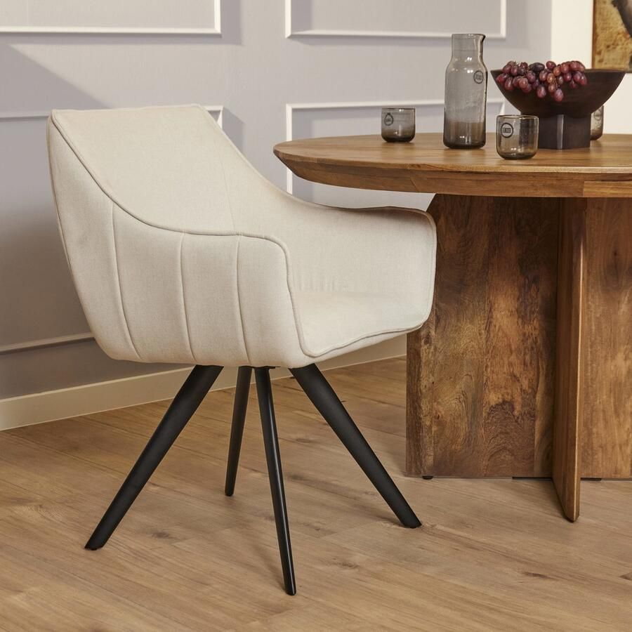 Eetkamerstoelen set van 2 keukenstoelen stoelen zandkleur