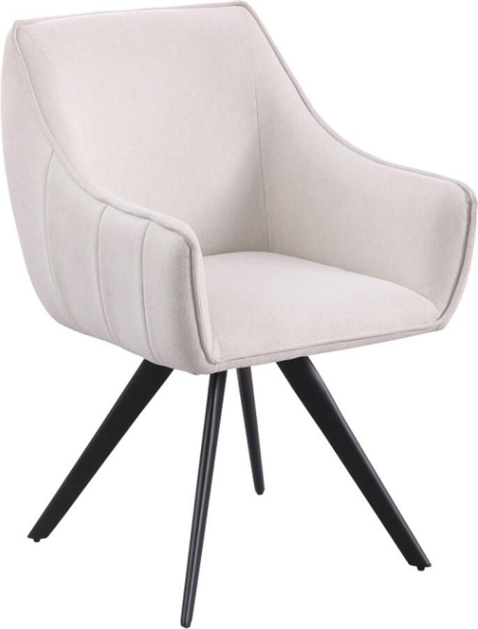 Starfurn Eetkamerstoel Zand Set Van 2 Stof & Metaal 57x65x88 cm Eetkamerstoel Luca