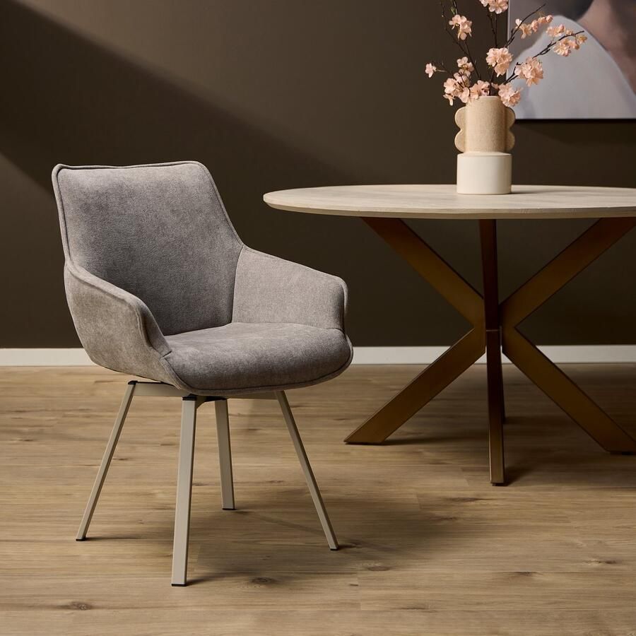 Starfurn Eetkamerstoel Mees Taupe Set van 2