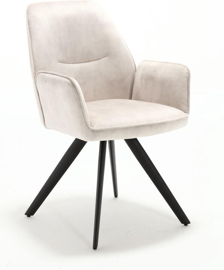 Starfurn Eetkamerstoel Champagne Set Van 2 Velvet & Metaal 60x65x89 cm Eetkamerstoel Nova