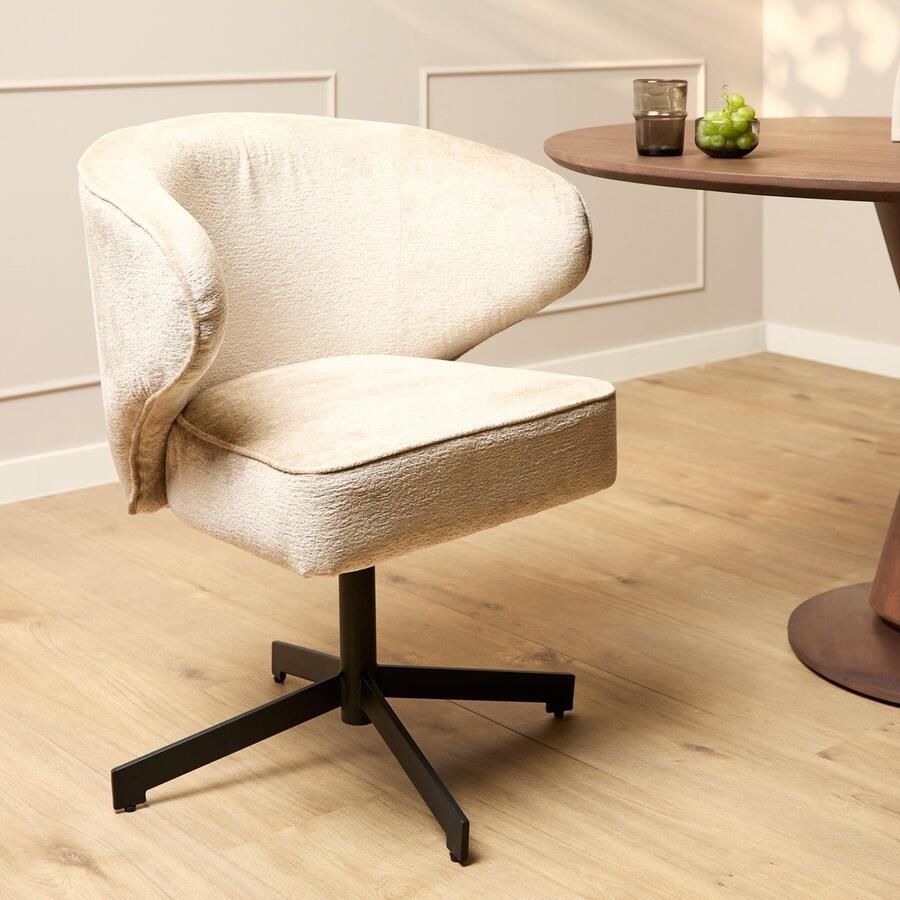 Starfurn Eetkamerstoel Persie Beige Zwart Draaibaar