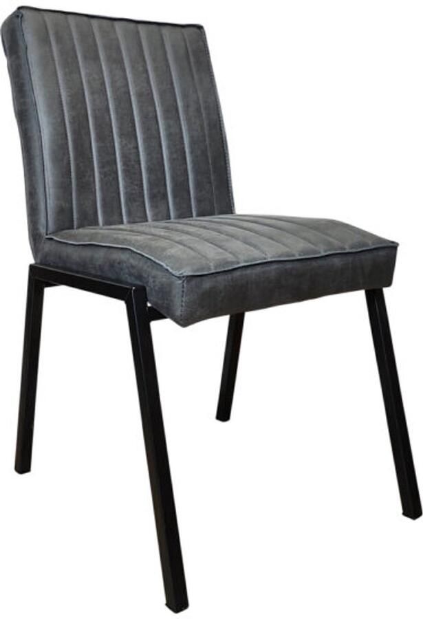 Starfurn Eetkamerstoel Tivoli Antraciet Leer 52x65x88cm Set van 2