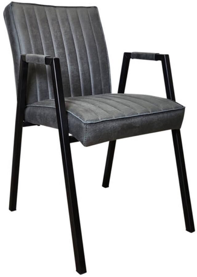 Starfurn Eetkamerstoel Tivoli Antraciet Incl. Armleuning 52x65x88cm Set van 2