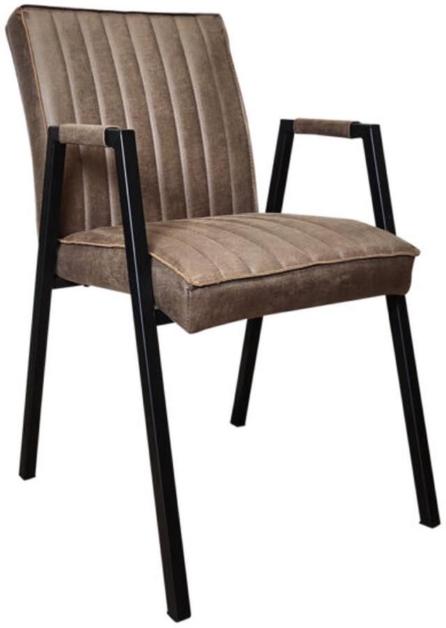 Starfurn Eetkamerstoel Tivoli Bruin Incl. Armleuning 52x65x88cm Set van 2