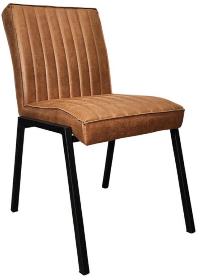 Starfurn Eetkamerstoel Tivoli Cognac Leer 52x65x88cm Set van 2 - Foto 2