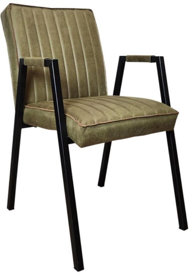 Starfurn Eetkamerstoel Tivoli Groen Incl. Armleuning 52x65x88cm Set van 2