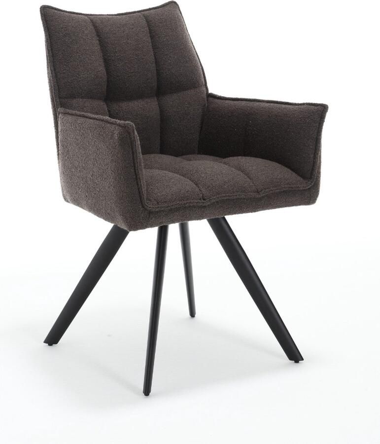 Starfurn Eetkamerstoel Yuni Bruin Met armleuning