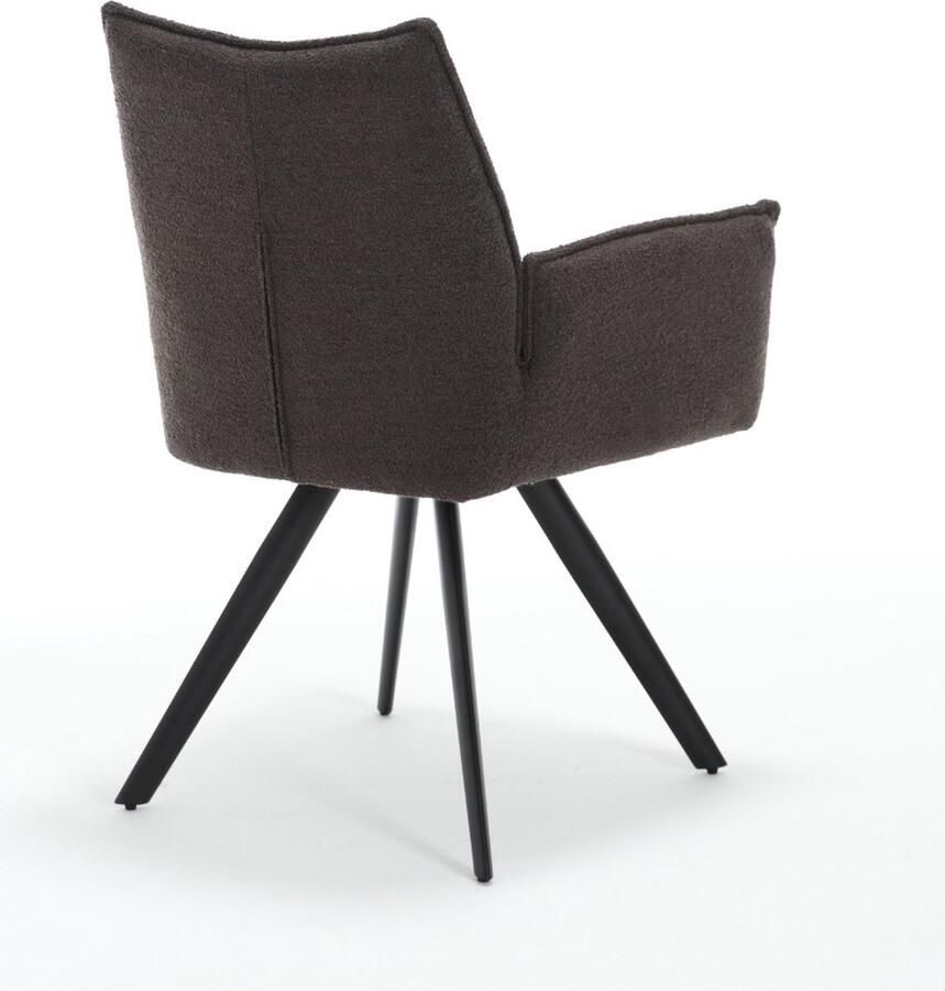 Starfurn Eetkamerstoel Bruin Set Van 2 Metaal & Stof 61x63x90 cm Eetkamerstoel Yuni