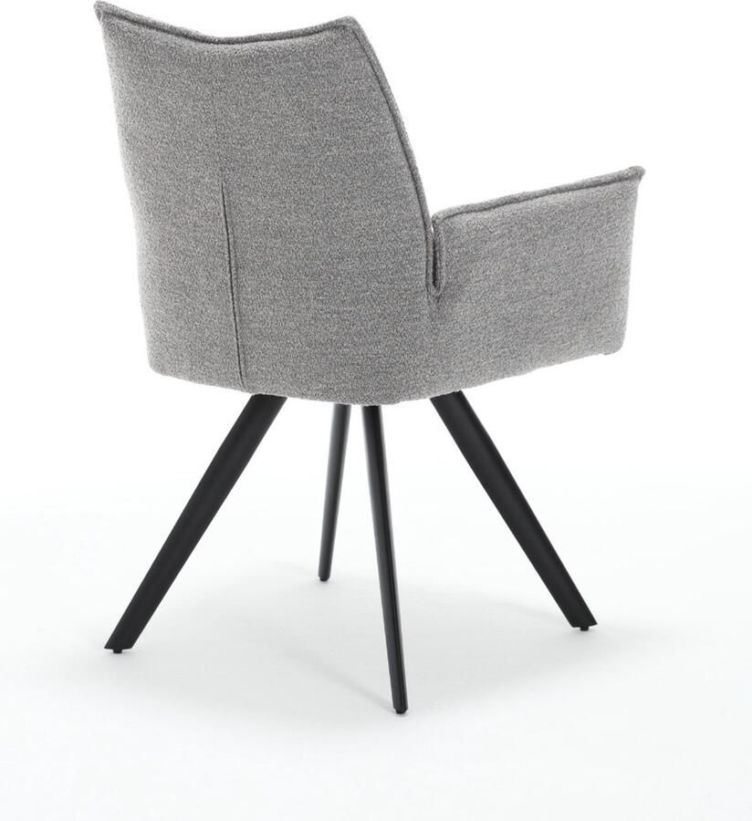 Starfurn Eetkamerstoel Grijs Set Van 2 Metaal & Stof 61x63x90 cm Eetkamerstoel Yuni