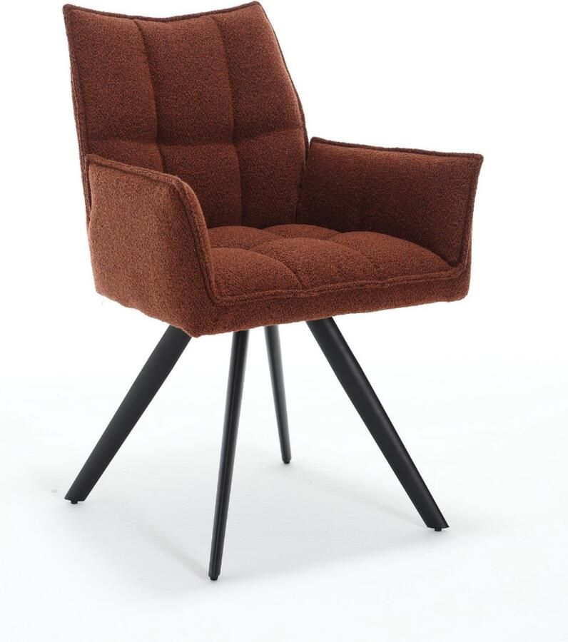 Starfurn Eetkamerstoel Hazel Set Van 2 Metaal & Stof 61x63x90 cm Eetkamerstoel Yuni