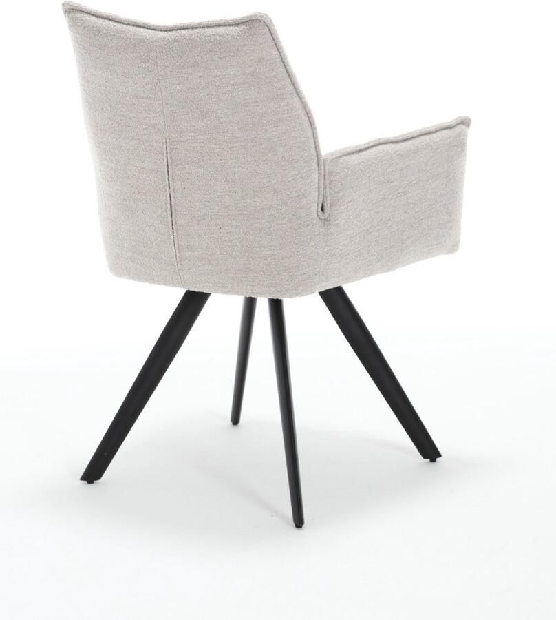 Starfurn Eetkamerstoel Naturel Set Van 2 Stof & Metaal 61x63x90 cm Eetkamerstoel Yuni