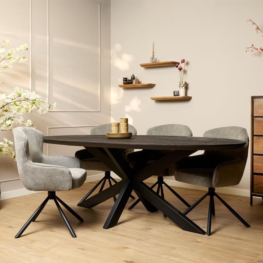 Starfurn Eettafel Brandy Black 210 cm Ovaal