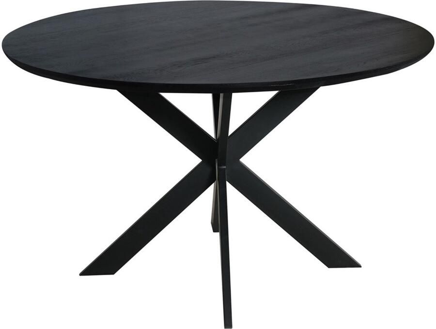 Starfurn Eettafel Ferris Rond Zwart Eikenhout 130x130x76cm
