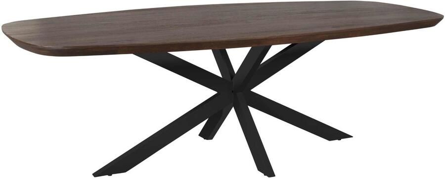 Starfurn Eettafel Madison Deens Ovaal Bruin Zwart 240x110x76cm