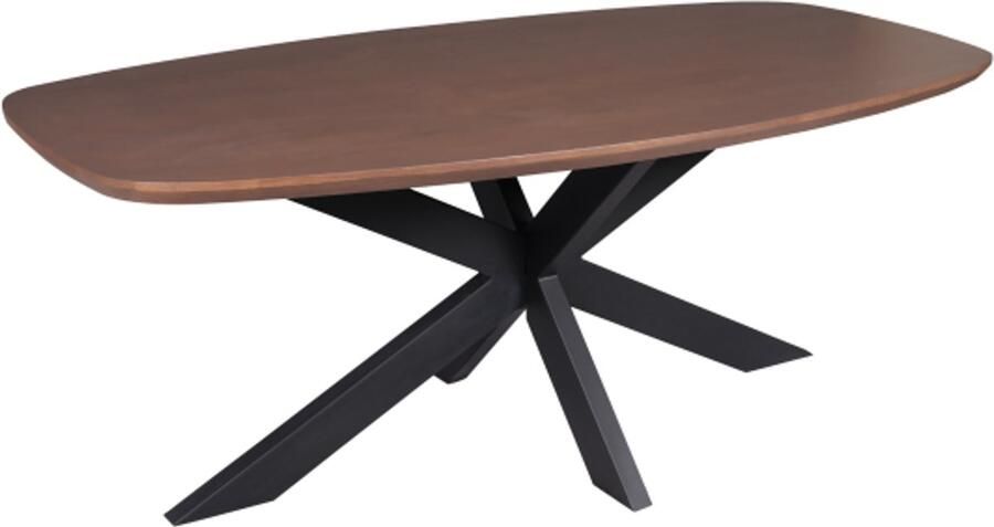 Starfurn Eettafel Madison Deens Ovaal Walnoot Zwart 160x90x76cm